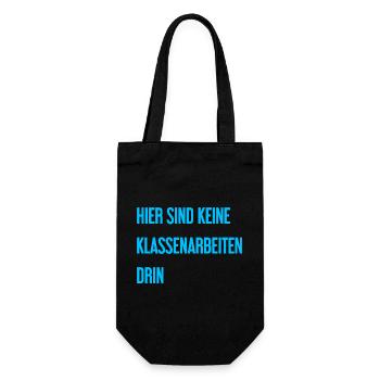 Keine Klassenarbeiten hier drin! - Geschenkbeutel für Flaschen - Schwarz - Vorne