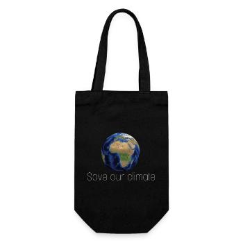 Save our planet - Geschenkbeutel für Flaschen - Schwarz - Vorne