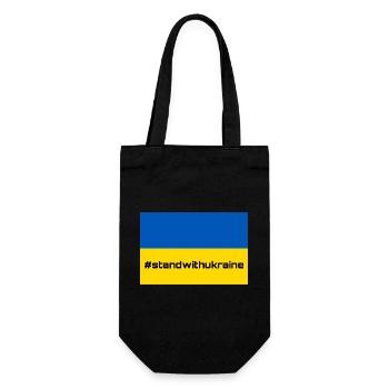 Stand with Ukraine! - Geschenkbeutel für Flaschen - Schwarz - Vorne