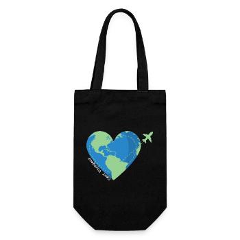 Heart traveler -travel addict - Gift Bag for Bottles - black - Front
