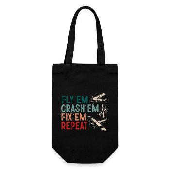 Remote Controlled Airplane Model Airplane - Gift Bag for Bottles - black - Front