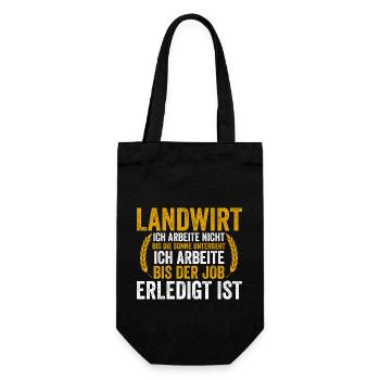 Landwirtschaft Bauer Landwirt - Geschenkbeutel für Flaschen - Schwarz - Vorne