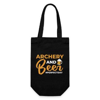 Archery and Beer perfectday Bogenschießen - Geschenkbeutel für Flaschen - Schwarz - Vorne