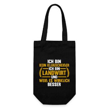 Landwirtschaft Bauer Landwirt - Geschenkbeutel für Flaschen - Schwarz - Vorne