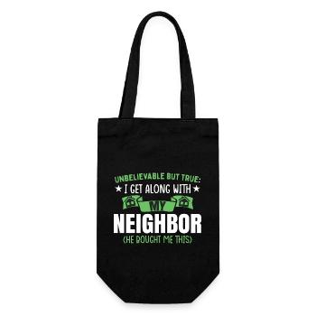 Drôle de voisin Quartier de cadeaux - Sac à bouteille - noir - Devant