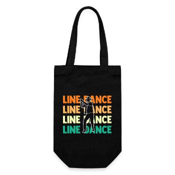 Line Dance Tänzer - Geschenkbeutel für Flaschen - Schwarz - Vorne