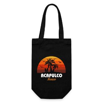 Acapulco Mexiko Sonnenuntergang Künstlerisches Urlaubssouvenir - Geschenkbeutel für Flaschen - Schwarz - Vorne