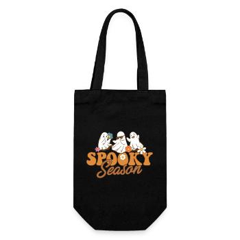 Halloween Spooky Season Boo Ghost Let's Go Ghouls - Geschenkbeutel für Flaschen - Schwarz - Vorne