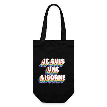 ICH BIN EIN EINHORN - Geschenkbeutel für Flaschen - Schwarz - Vorne