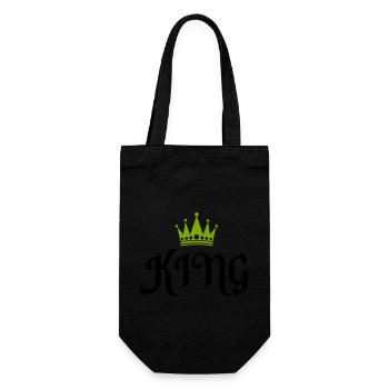 king 02 - Geschenkbeutel für Flaschen - Schwarz - Vorne