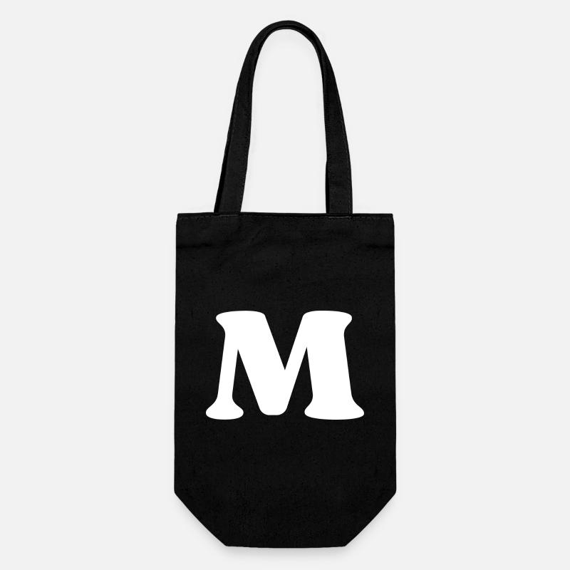 Lettre m - Sac à bouteille - noir