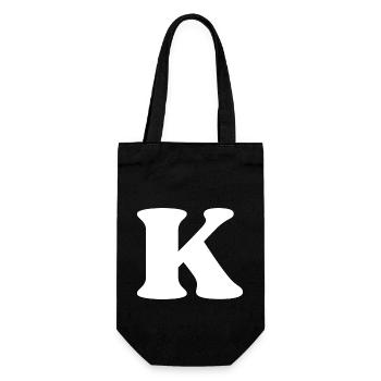 Letter k - Gift Bag for Bottles - black - Front