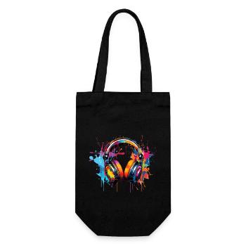Headphones Graffiti Style - Gift Bag for Bottles - black - Front
