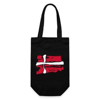 Dänemark Flagge / Pinsel Striche - Geschenkbeutel für Flaschen - Schwarz - Vorne