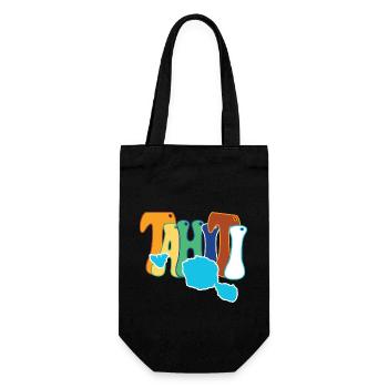 Beautiful souvenir gift idea map of the island Tahiti - Gift Bag for Bottles - black - Front