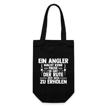 Angel Fischen Angeln Angler - Geschenkbeutel für Flaschen - Schwarz - Vorne