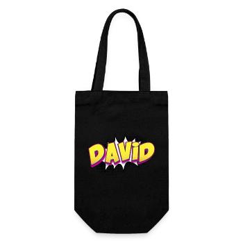 David Nom personnalisé Style bande dessinée Pop Art, David - Sac à bouteille - noir - Devant