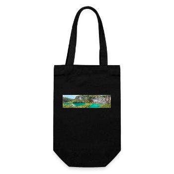 Nationalpark Plitvicer Seen: kristallklares Wasser - Geschenkbeutel für Flaschen - Schwarz - Vorne
