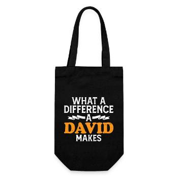 Was für einen Unterschied ein David macht - Geschenkbeutel für Flaschen - Schwarz - Vorne