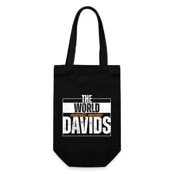 Die Welt braucht mehr Davids - Geschenkbeutel für Flaschen - Schwarz - Vorne