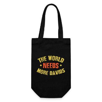 Die Welt braucht mehr Davids - Geschenkbeutel für Flaschen - Schwarz - Vorne