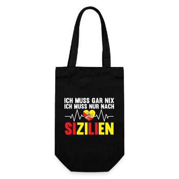 Sizilianer Sizilianisch Sizilien - Geschenkbeutel für Flaschen - Schwarz - Vorne