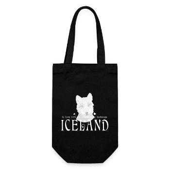 Iceland fox - Geschenkbeutel für Flaschen - Schwarz - Vorne