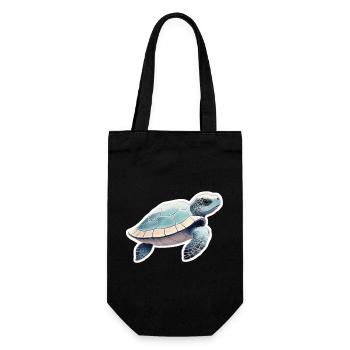 Turtle - Gift Bag for Bottles - black - Front