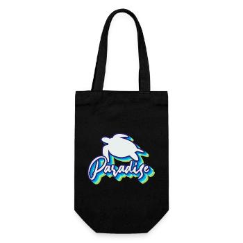 Paradise Found: Tropical Turtle Design - Gift Bag for Bottles - black - Front