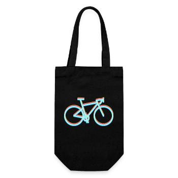 Gravel Bike Rennrad Fahrrad Glitch - Geschenkbeutel für Flaschen - Schwarz - Vorne