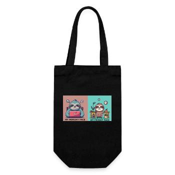 Faultier Arbeiten Geschenk - Geschenkbeutel für Flaschen - Schwarz - Vorne