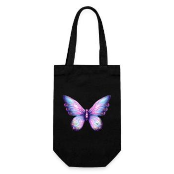 Schmetterling Falter Insekt Tier - Geschenkbeutel für Flaschen - Schwarz - Vorne