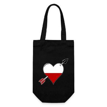 Poland flag heart in love - Gift Bag for Bottles - black - Front
