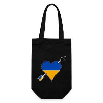Ukraine flag heart in love - Gift Bag for Bottles - black - Front