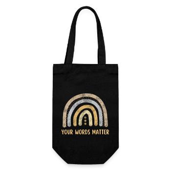 Speech Therapy Your Words Matter SLP - Gift Bag for Bottles - black - Front