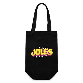Jules Custom Name Comic Book Style Pop Art, Jules - Gift Bag for Bottles - black - Front