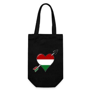 Hongrie drapeau coeur amoureux - Sac à bouteille - noir - Devant