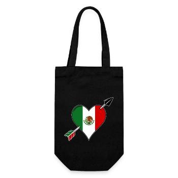 Mexico Flag Heart Love - Gift Bag for Bottles - black - Front