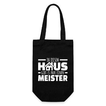 Hausmeister Sprüche Hauswart Facility Manager - Geschenkbeutel für Flaschen - Schwarz - Vorne