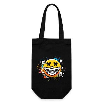 Smiley skull - Gift Bag for Bottles - black - Front