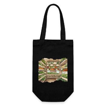 Gemüseständer im Anime-Stil pflanzliche Kraft - Geschenkbeutel für Flaschen - Schwarz - Vorne