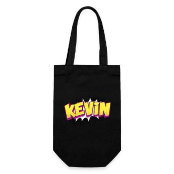 Kevin Nom personnalisé Style de bande dessinée Pop Art, Kevin - Sac à bouteille - noir - Devant