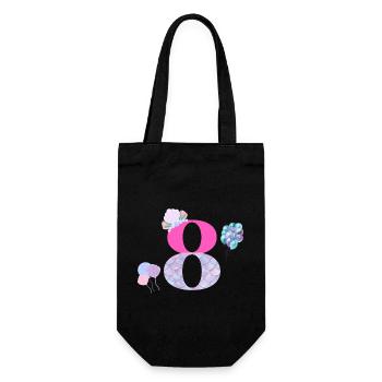 8th birthday mermaid - Gift Bag for Bottles - black - Front