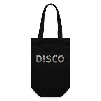 DISCO lettrage boule disco look danse devisefun - Sac à bouteille - noir - Devant