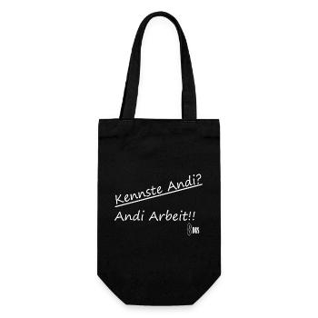 Kennste Andi? Andi Arbeit!! - Geschenkbeutel für Flaschen - Schwarz - Vorne
