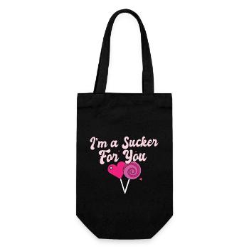 Valentine's Day Quote I'm A Sucker For You Couple - Geschenkbeutel für Flaschen - Schwarz - Vorne