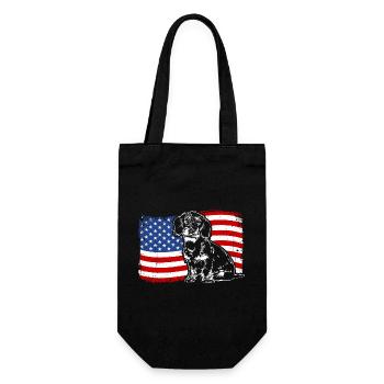 teckel à poil dur amérique flag chiens chiens wilsigns - Sac à bouteille - noir - Devant