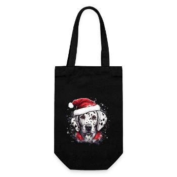 Dalmatiner feiert Weihnachten - Geschenkbeutel für Flaschen - Schwarz - Vorne