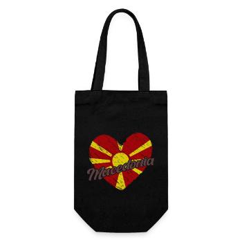 Balkan Mazedonische Flagge Mazedonien Herkunft - Geschenkbeutel für Flaschen - Schwarz - Vorne