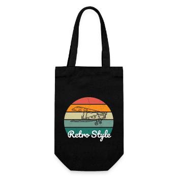 Retro Vibe Flugzeug style - Geschenkbeutel für Flaschen - Schwarz - Vorne